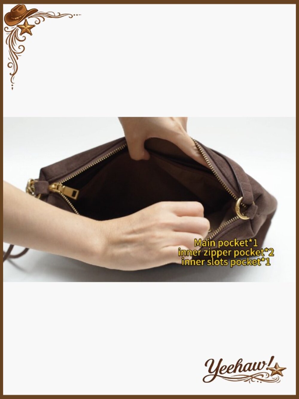 Faux Suede Hobo Bag with Adjustable Strap, Lightweight Crossbody - Picture 6 of 6